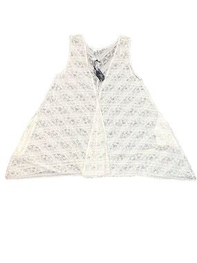 NWT Ethyl Clothing Sleeveless Open Front Lace Cardigan Size Small
